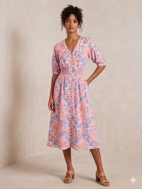 Walker & Wade Kaia Dress Coral Blue Dress Summer Vacation Feminine Dress